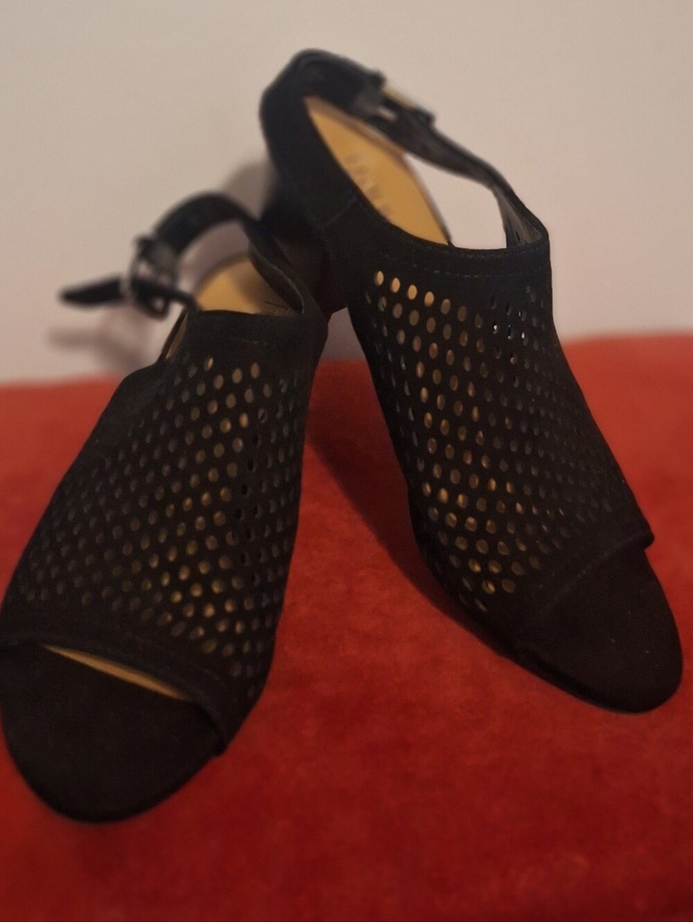 Franco Sarto Mesh Black Slingback Sandals